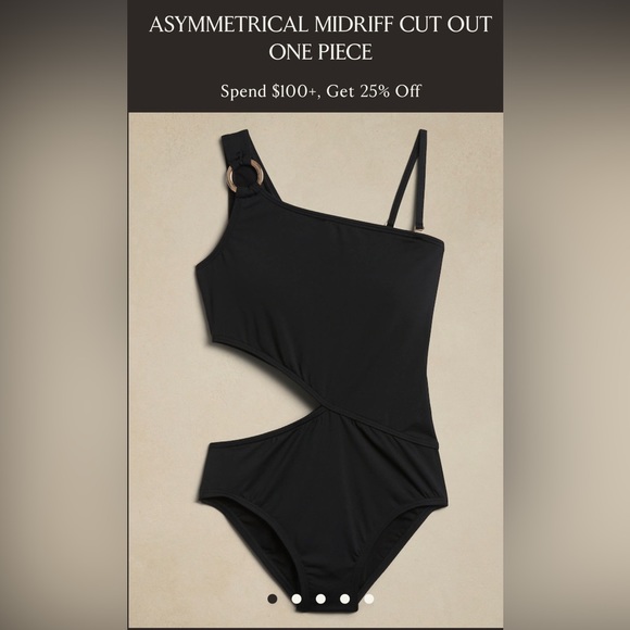 Banana Republic Factory Swim Asymmetrical Midriff Cut Out One Piece